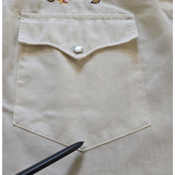 Vintage Authentic Western Posada Borracho Embroidered Long Sleeve Shirt SZ 16 - Picture 4 of 9